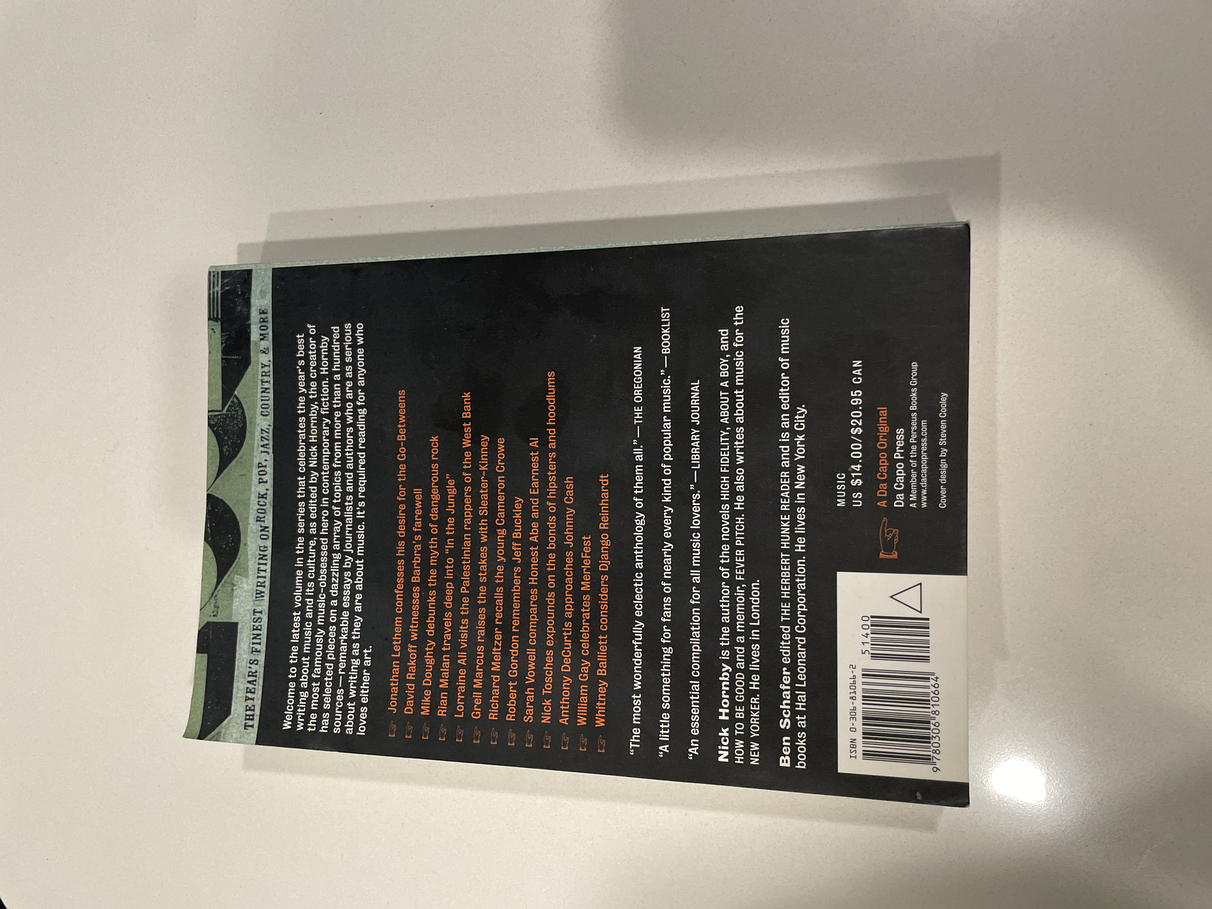 Da Capo Best Music Writing 2001