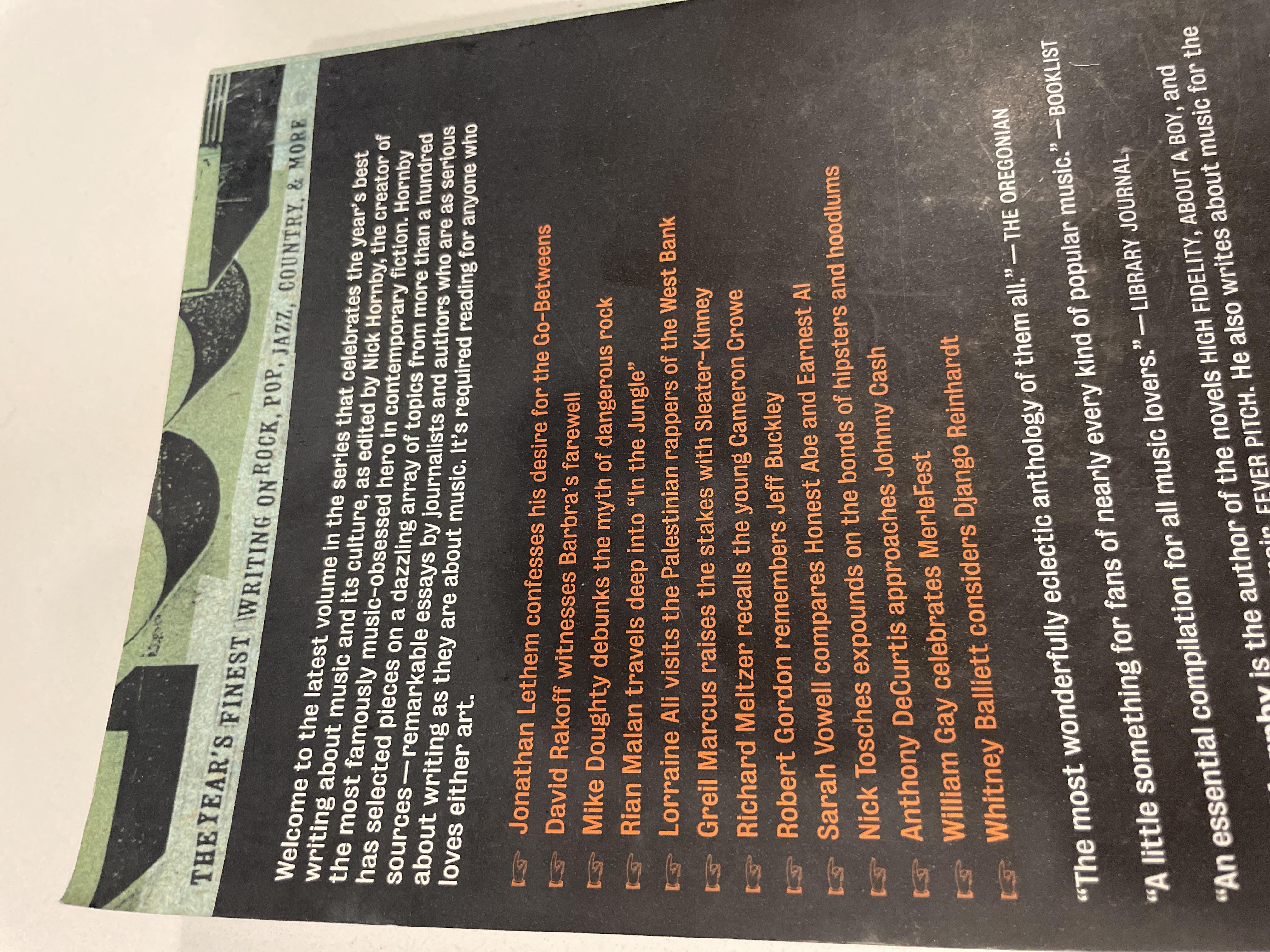 Da Capo Best Music Writing 2001