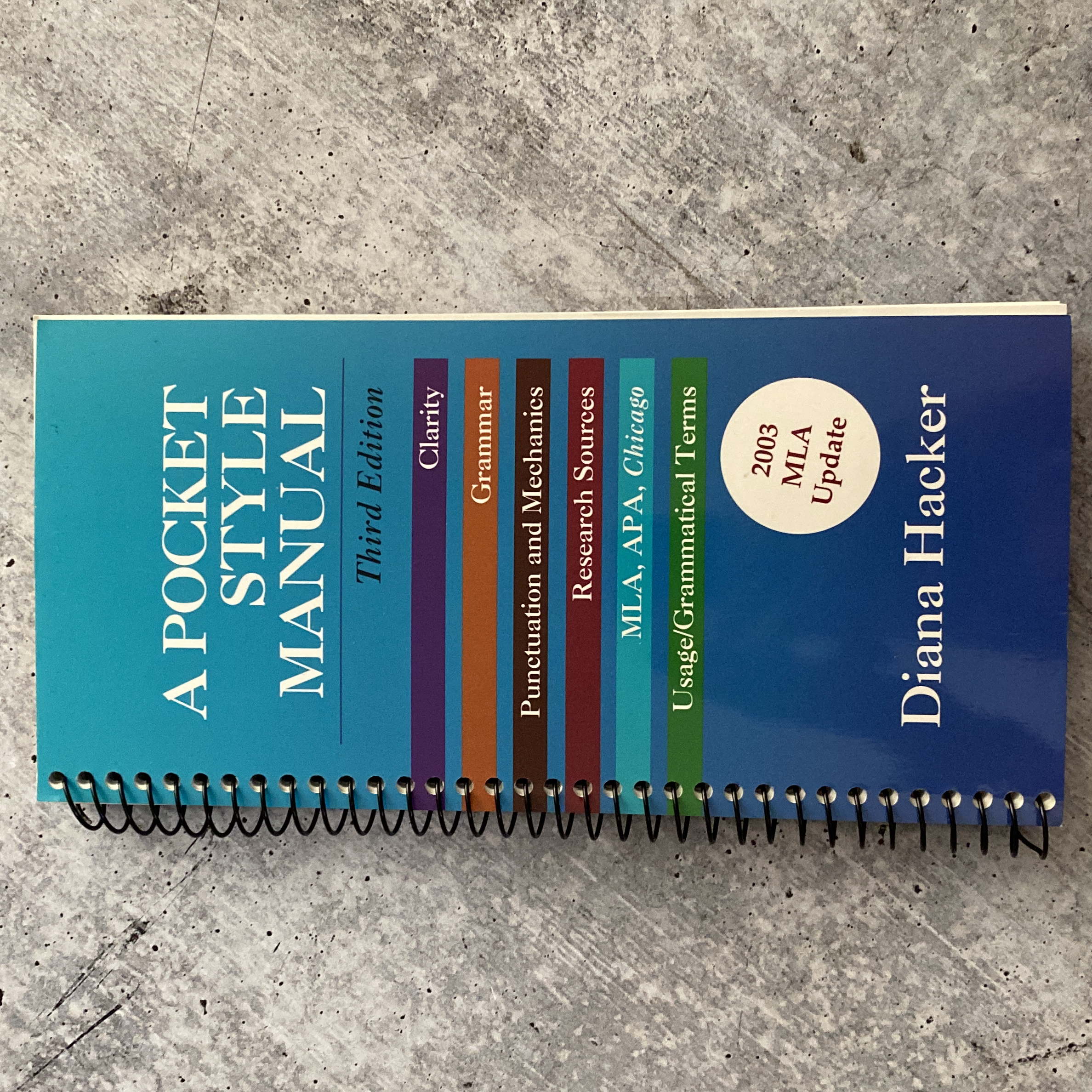 Pocket Style Manual 2003 MLA Update and Merriam Webster Dictionary