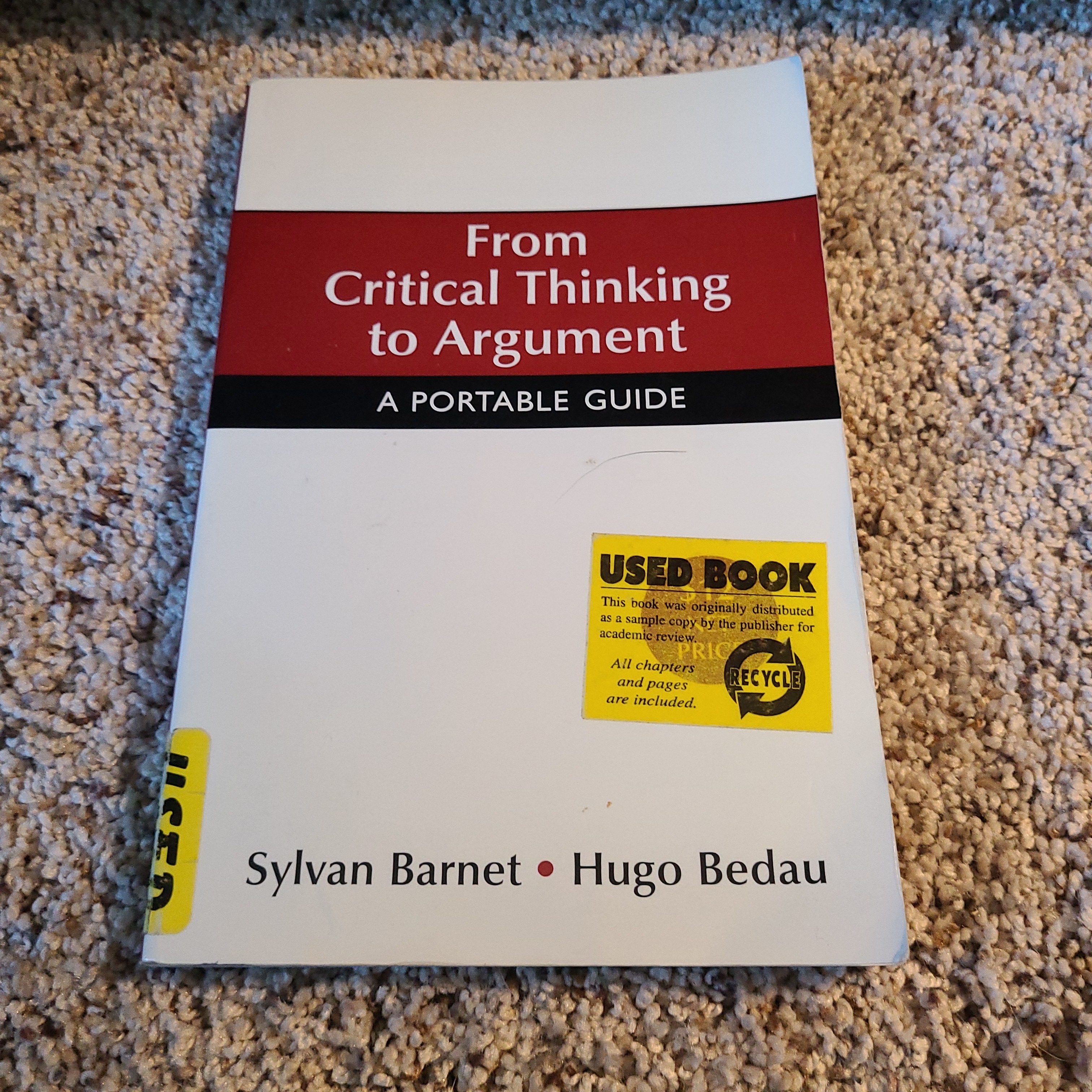 From Critical Thinking to Argument