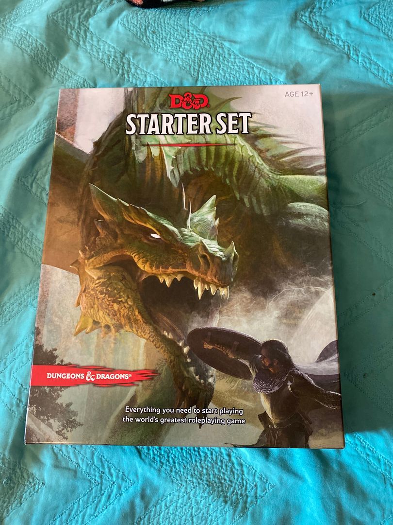 Dungeons and Dragons Starter Set (Six Dice, Five Ready-To-Play d&d Characters with Character Sheets, a Rulebook, and One Adventure)