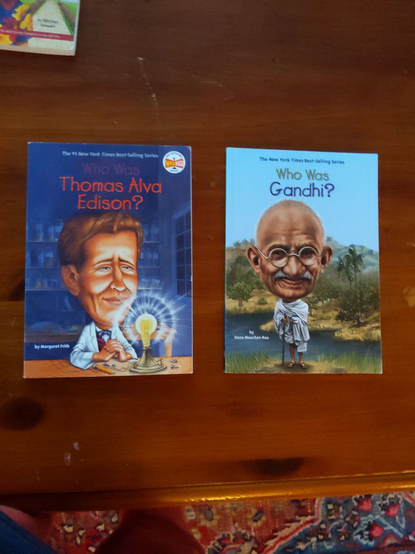 Set of 2: Who was Thomas Alva Edison? + Who Was Gandhi?