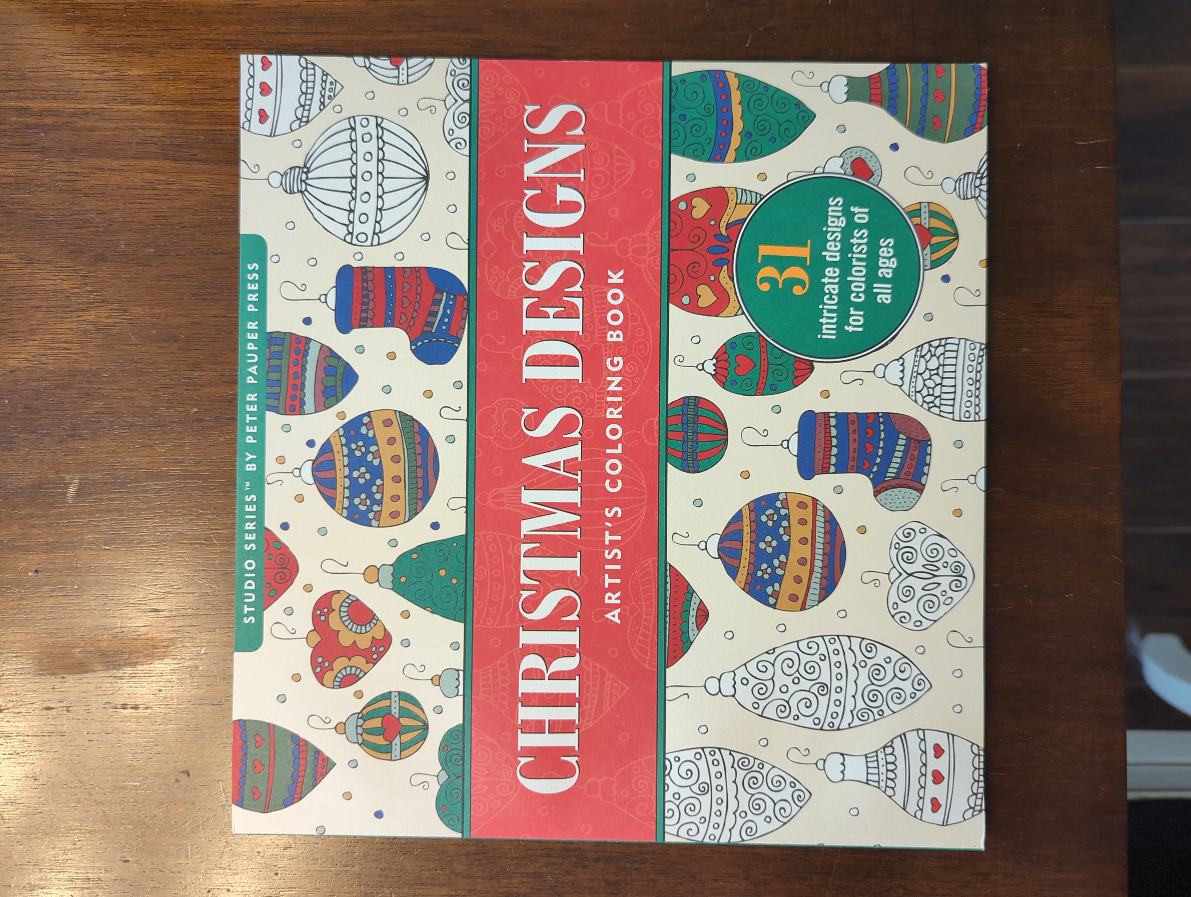 Christmas Designs Artist's Coloring Book (31 Stress-Relieving Designs)