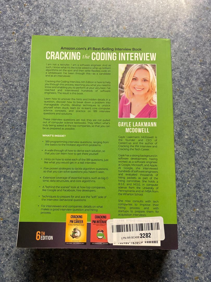 Cracking the Coding Interview by Gayle Laakmann McDowell, Paperback ...