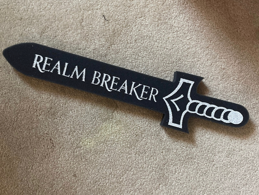 Realm Breaker Victoria Aveyard foam sword
