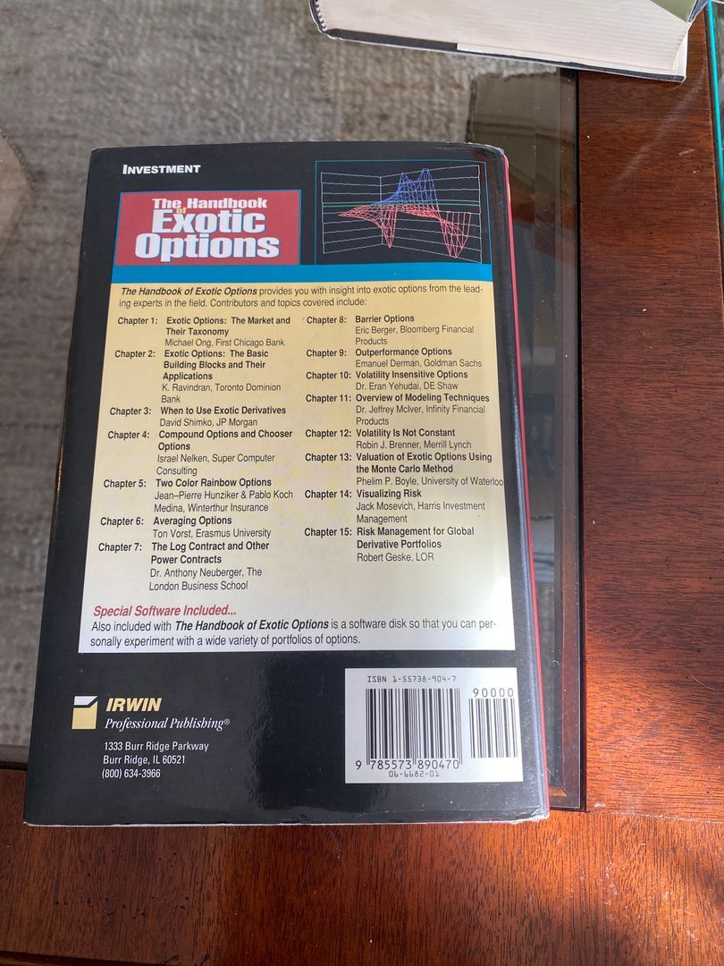 The Handbook of Exotic Options: Instruments, Analysis, and Application ...