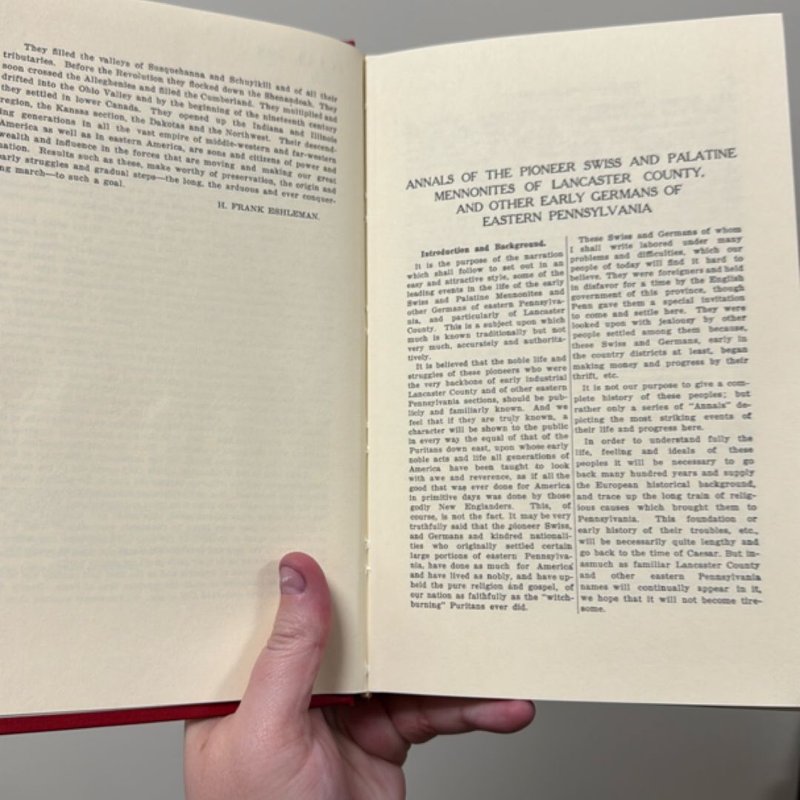 Historic Background and Annals of the Swiss and German Pioneer Settlers ...