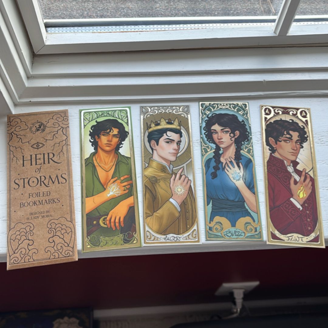 Fairyloot Heir of Storms foiled bookmarks