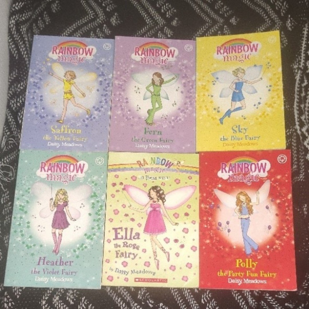 Rainbow Magic Daisy Meadows 6 Book Lot Fairies Saffron Fern Sky Heather Ella