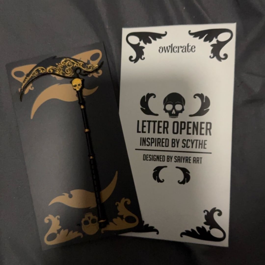 Scythe inspired letter opener