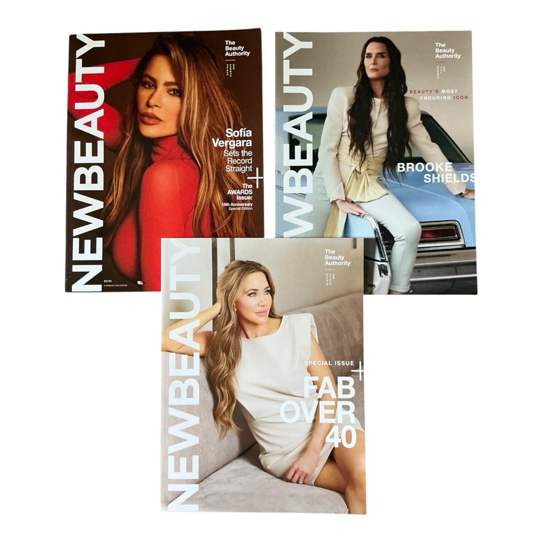 NewBeauty magazine lot featuring Eva Mendes, Molly Sims, and Brooke Shields
