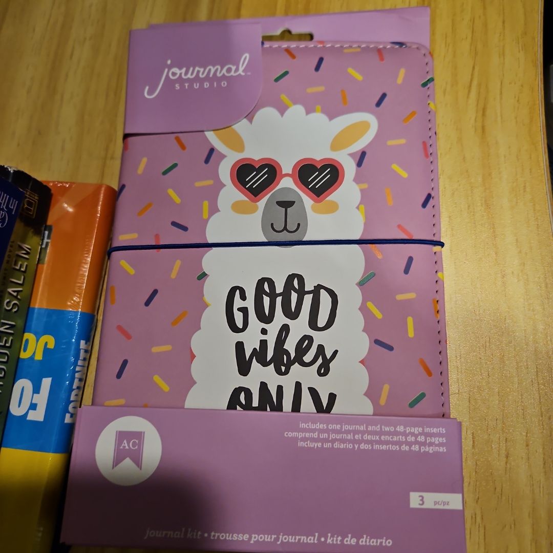 Good Vibes Only Llama/ Alpaca reuseable Journal Cover