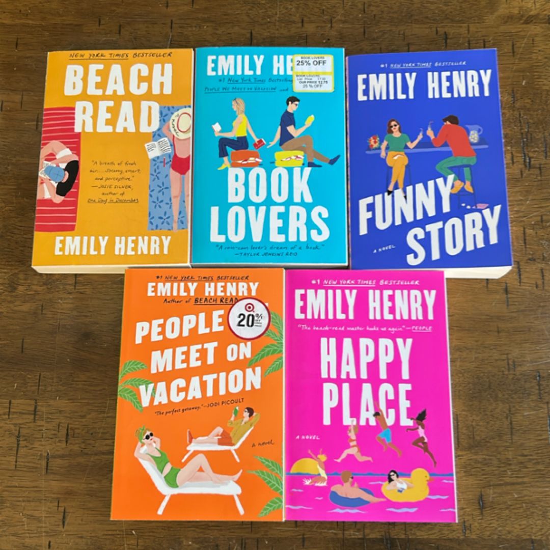 Emily Henry Book Bundle: Beach Read, Book Lovers, Funny Story, People We Meet On Vacation, and Happy Place