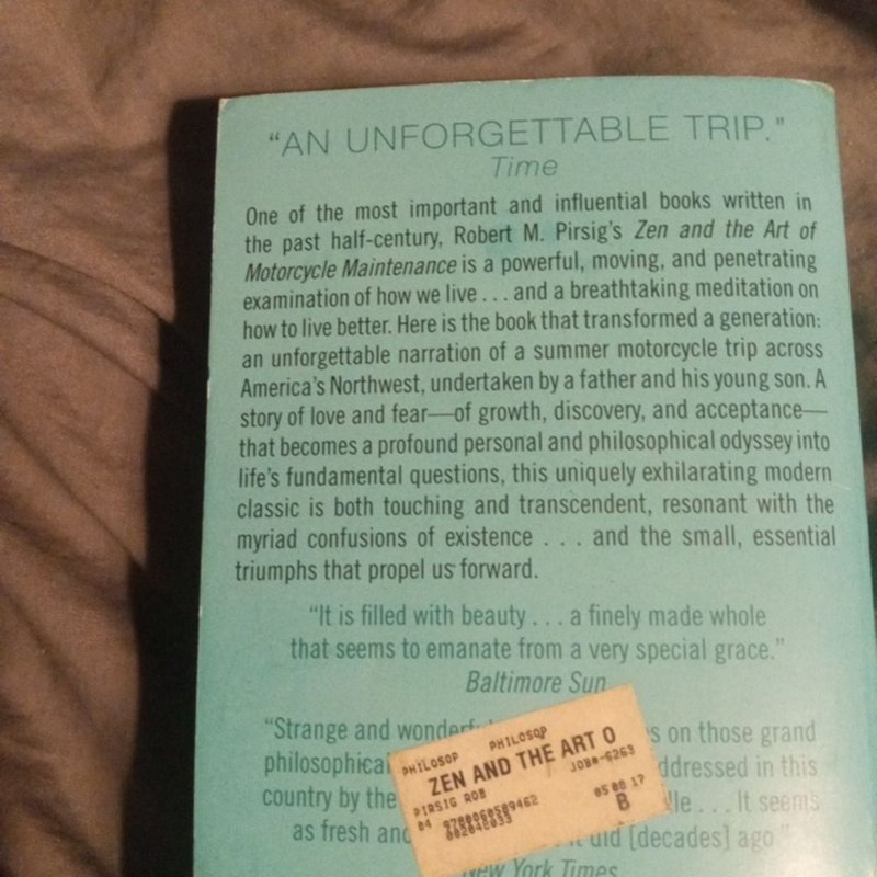 Zen and the Art of Motorcycle Maintenance