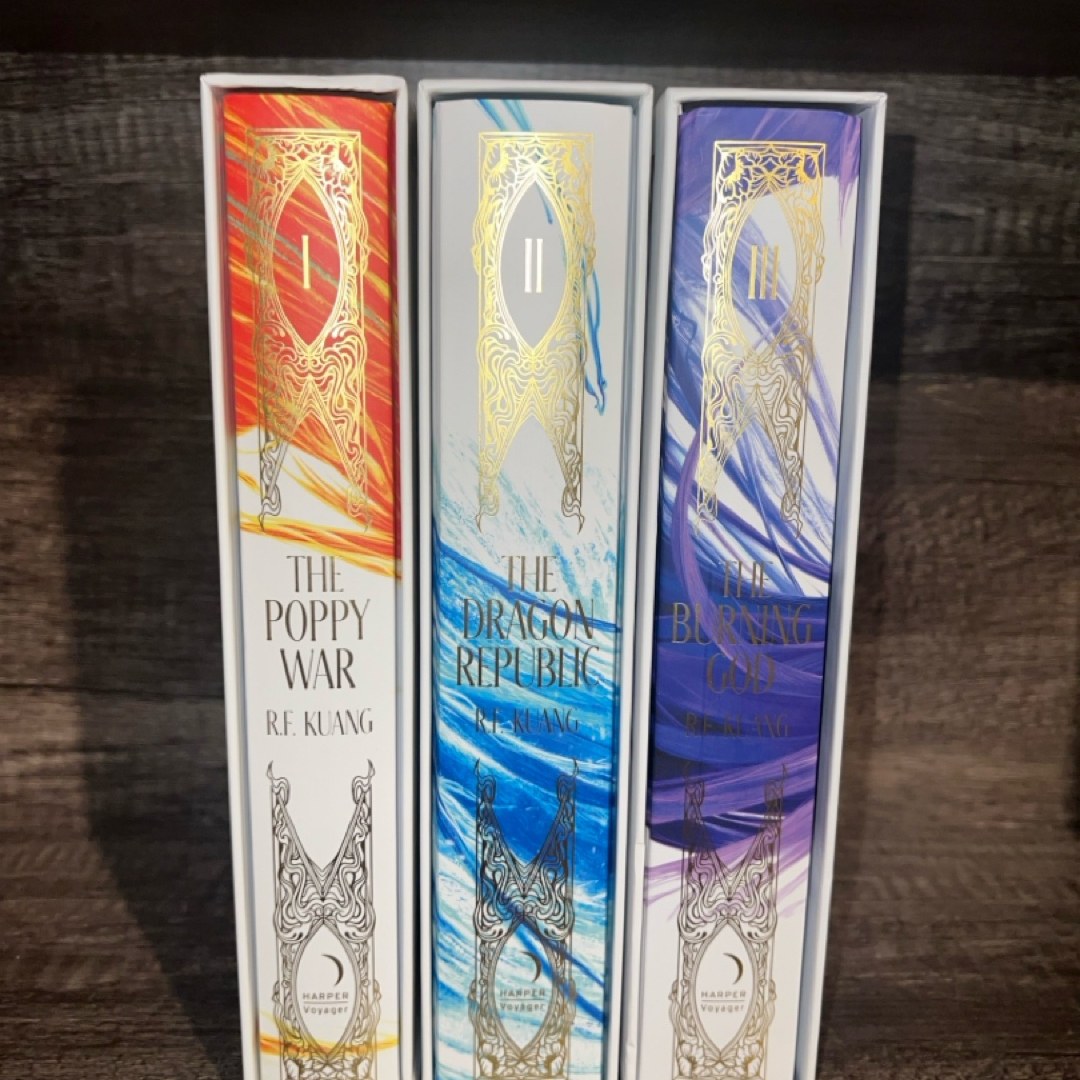 SIGNED - The Poppy War Trilogy by RF Kuang (3) SLIPCASES - Illumicrate Exclusive