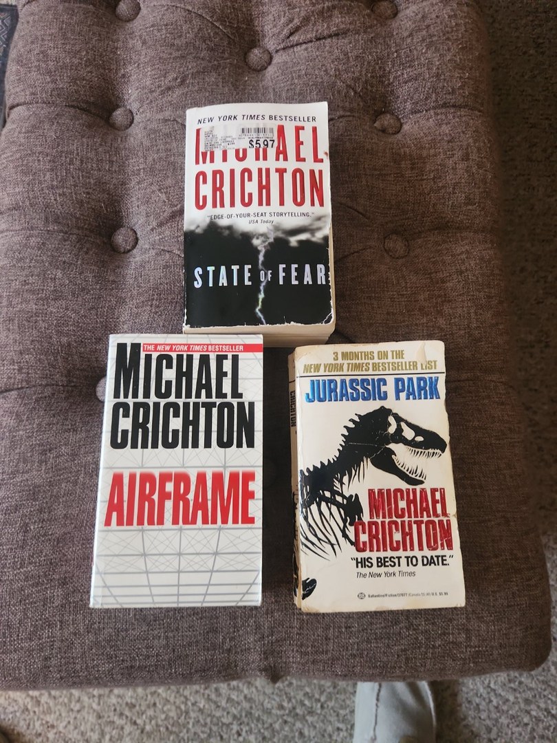 Michael Crichton Lot of 3 Fantasy Paperback Books