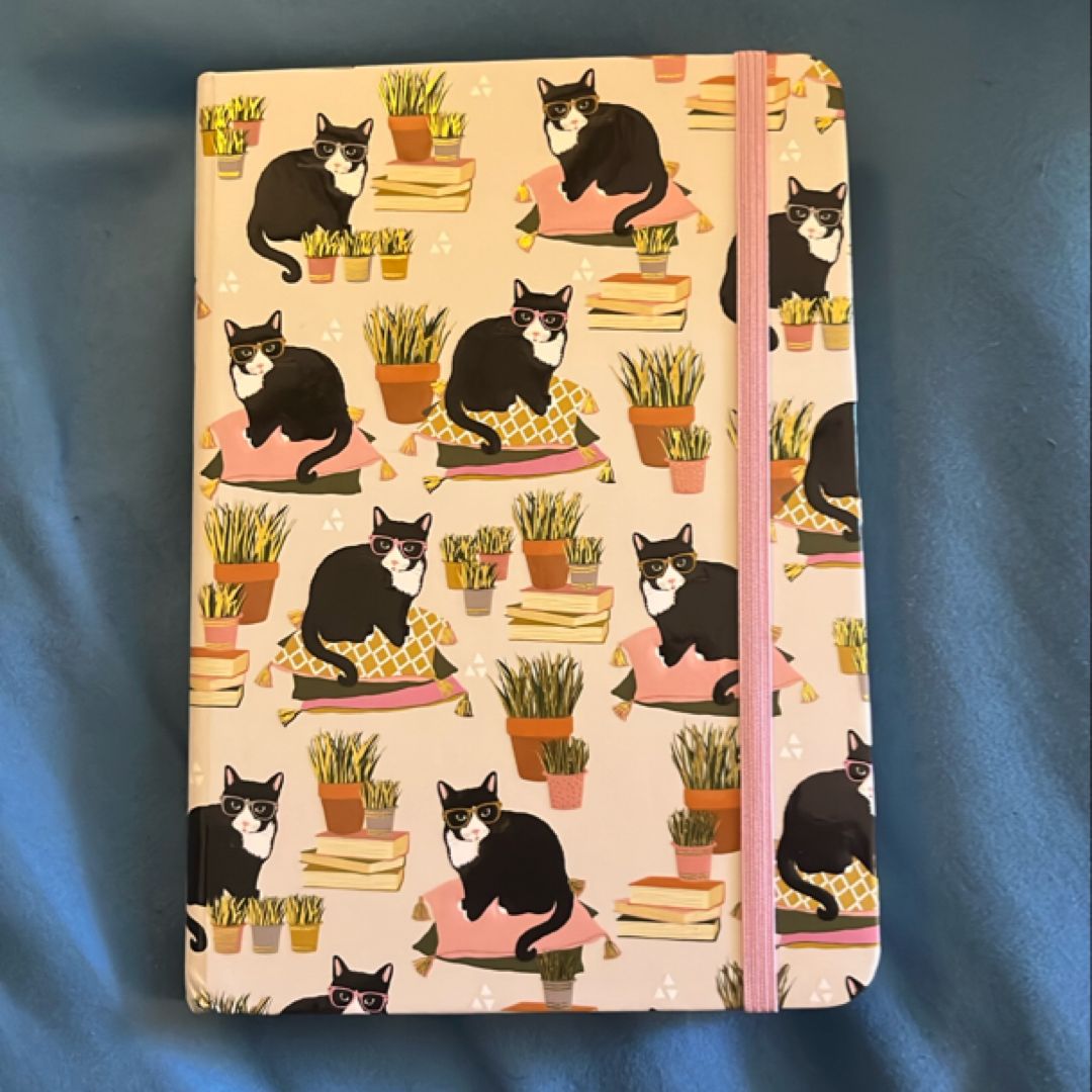 Tuxedo Cat in Glasses Journal