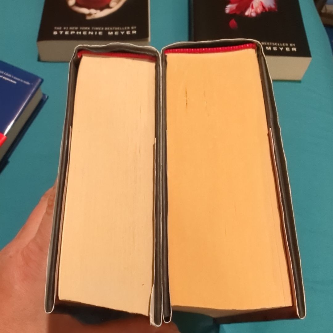 Twilight (T), New Moon (T), Eclipse (HC), Breaking Dawn (HC)