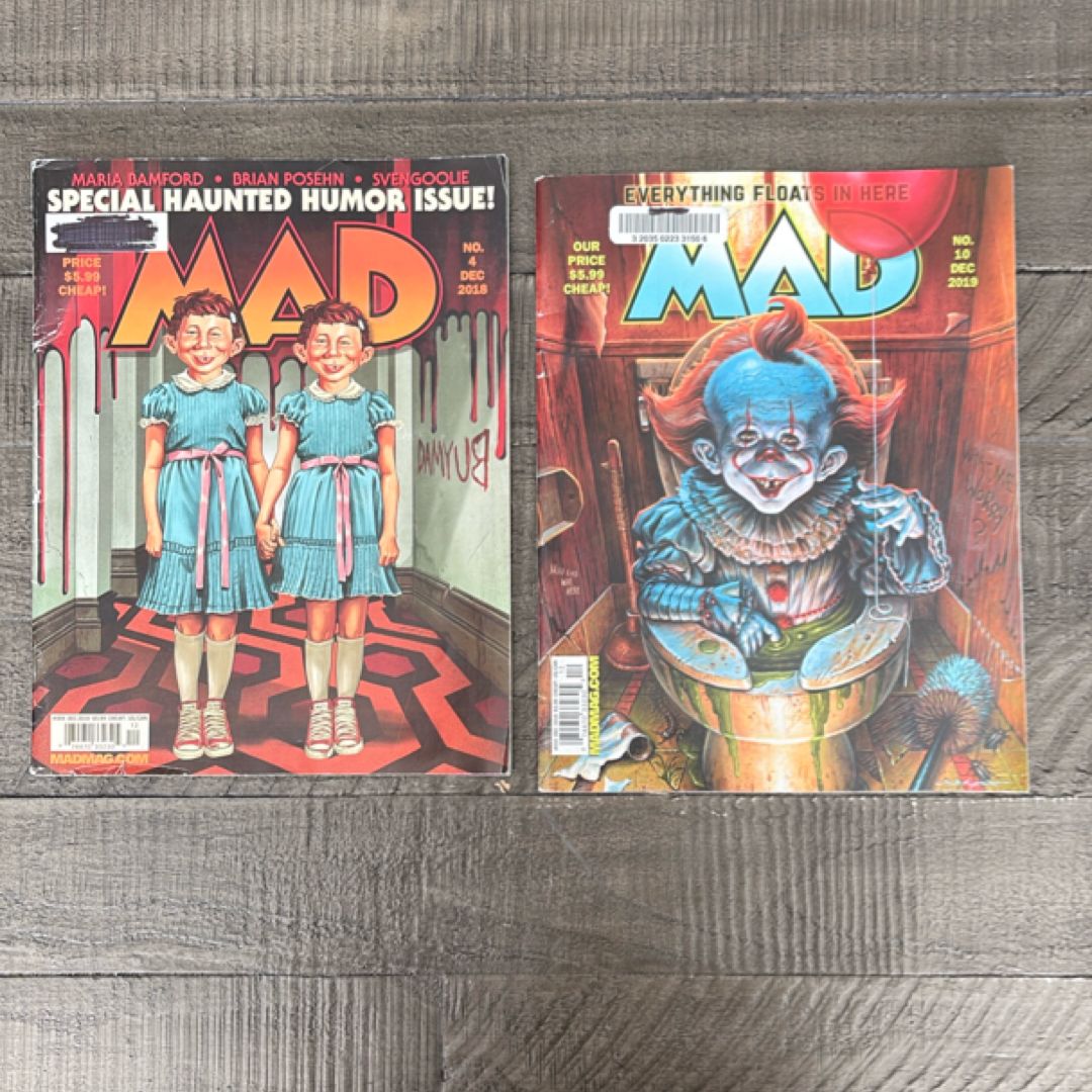 MAD Magazine Bundle: Stephen King IT & Shining Covers + Trump Poster