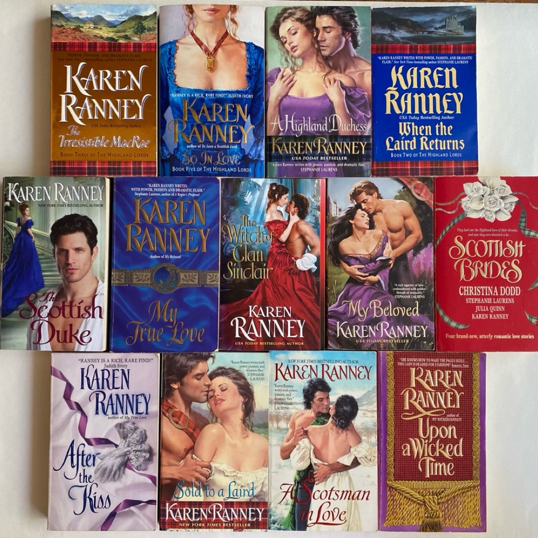 Irresistible MacRae, So in Love, A Highland Duchess, When the Laird Returns, My True Love, Witch of Clan Sinclair, My Beloved, After the Kiss, Sold to a Laird, A Scotsman in Love, Upon a Wicked Time +
