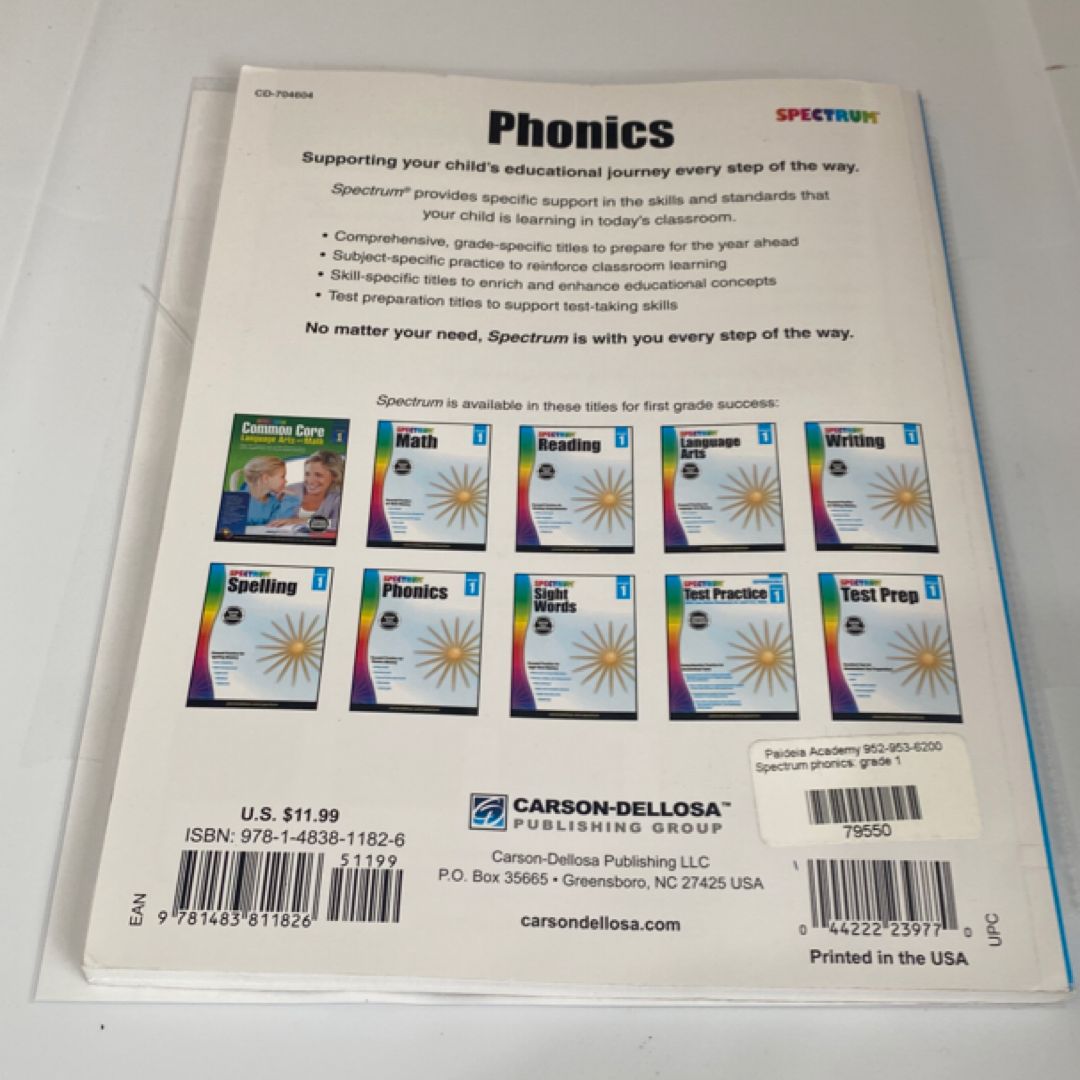 Spectrum Phonics, Grade 1