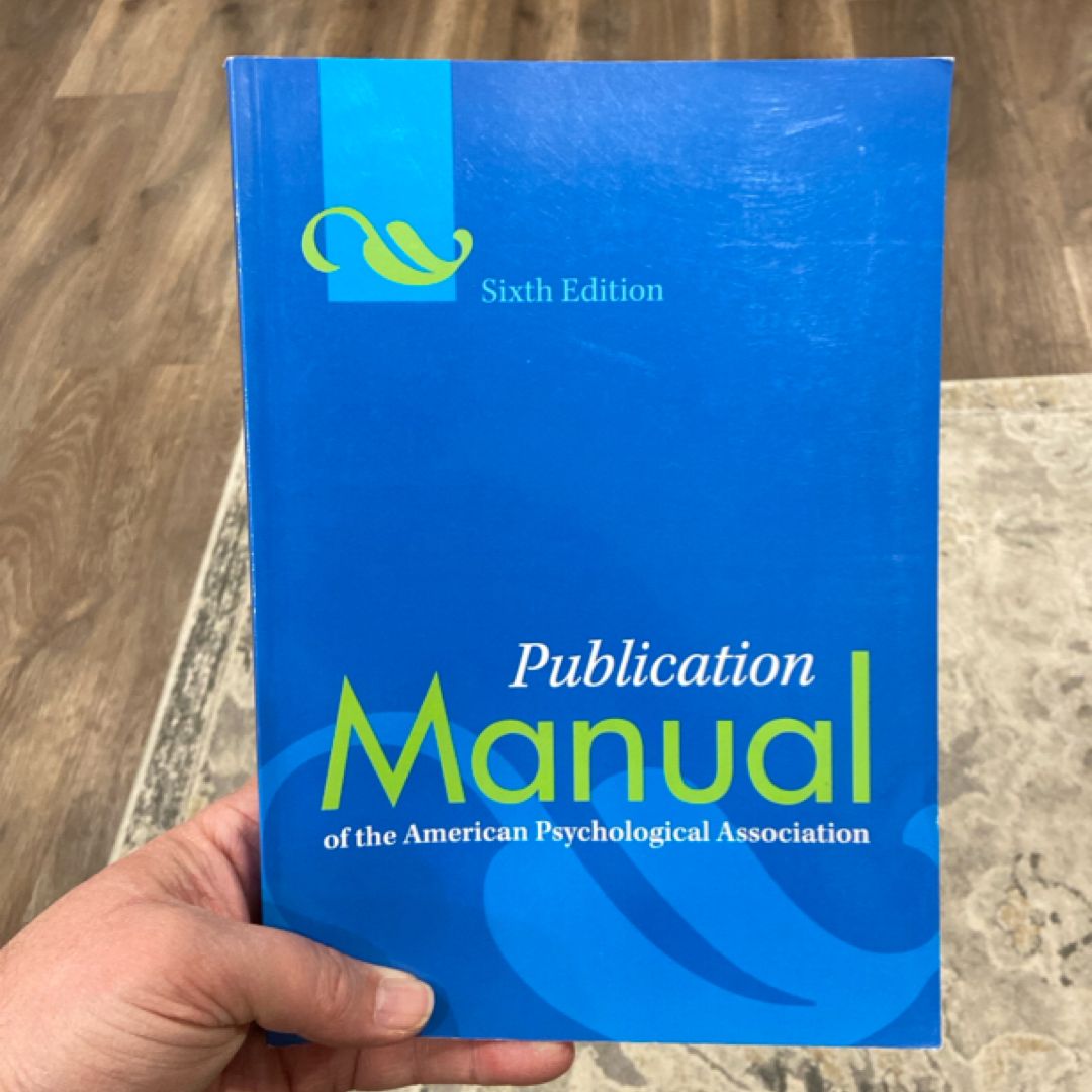 Publication Manual of the American Psychological Association