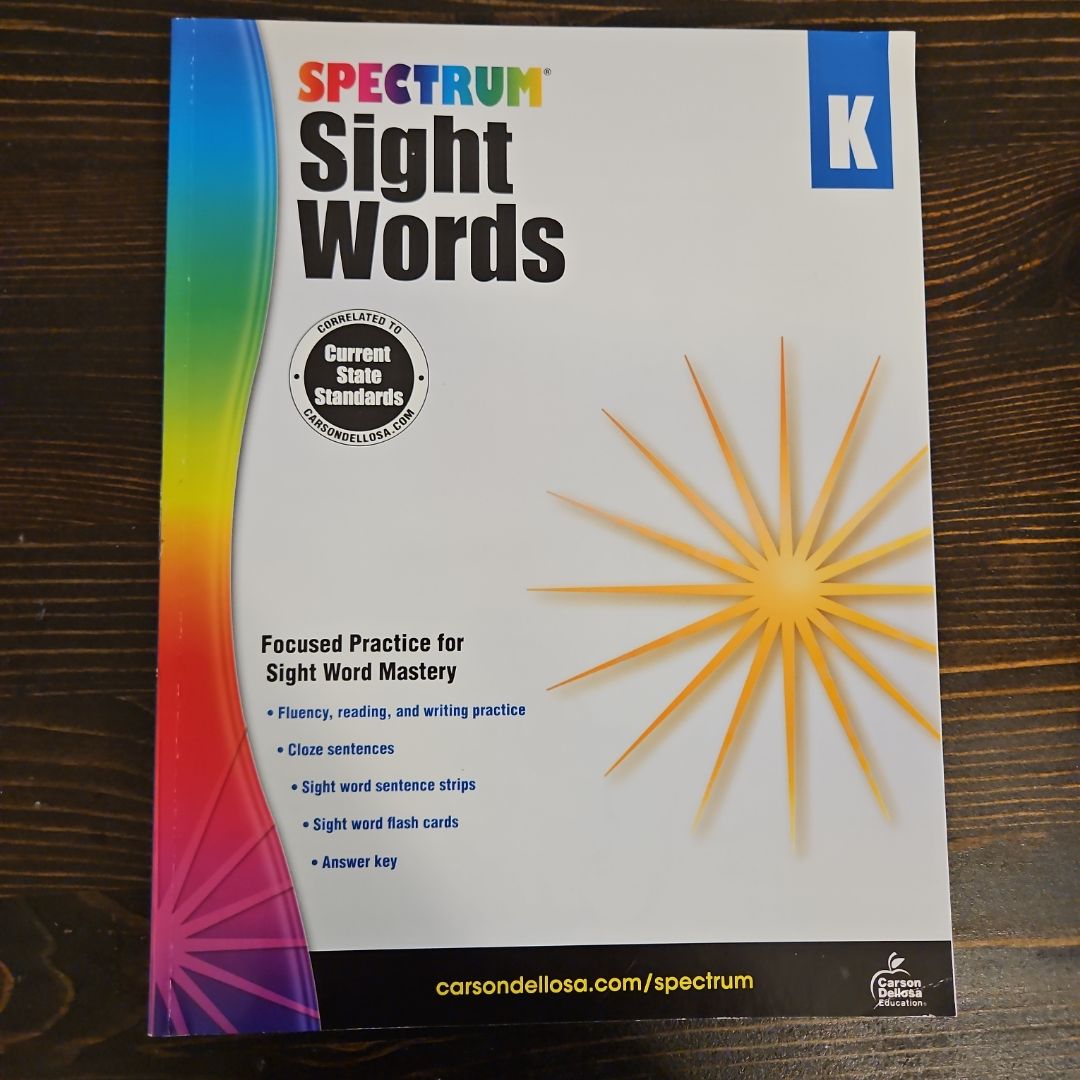 Spectrum Sight Words, Grade K