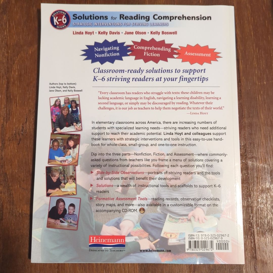 Solutions for Reading Comprehension by Linda Hoyt, Kelly Davis, Jane ...