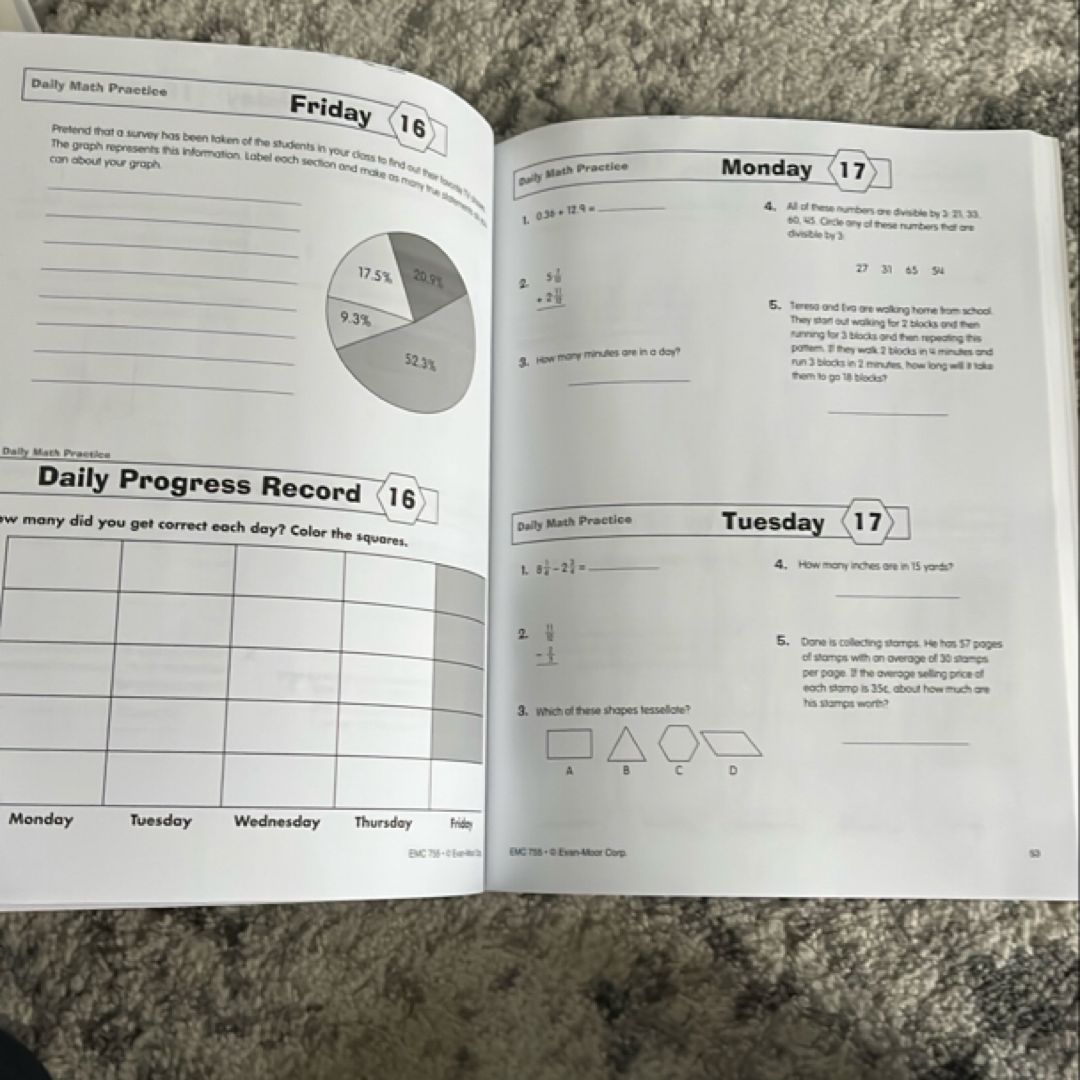 Daily Math Practice, Grade 6
