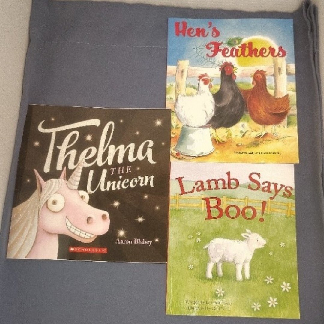 Thelma Unicorn Hen's Feathers Lamb Says Boo 3 Kids Picture Book Animal Lot
