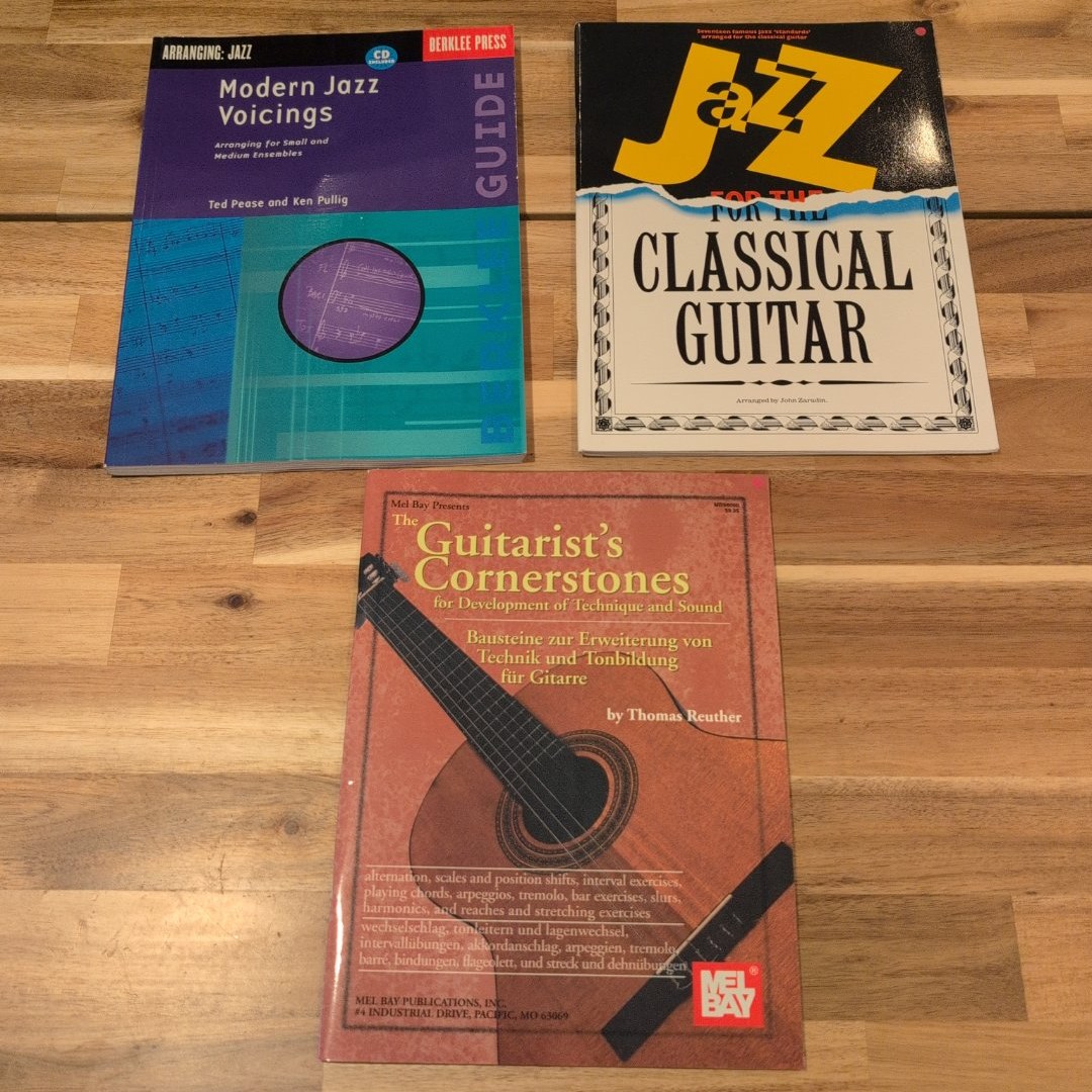 Lot of 3: Modern Jazz Voicings & Jazz for the Classical Guitar & The Guitarist's Cornerstones 