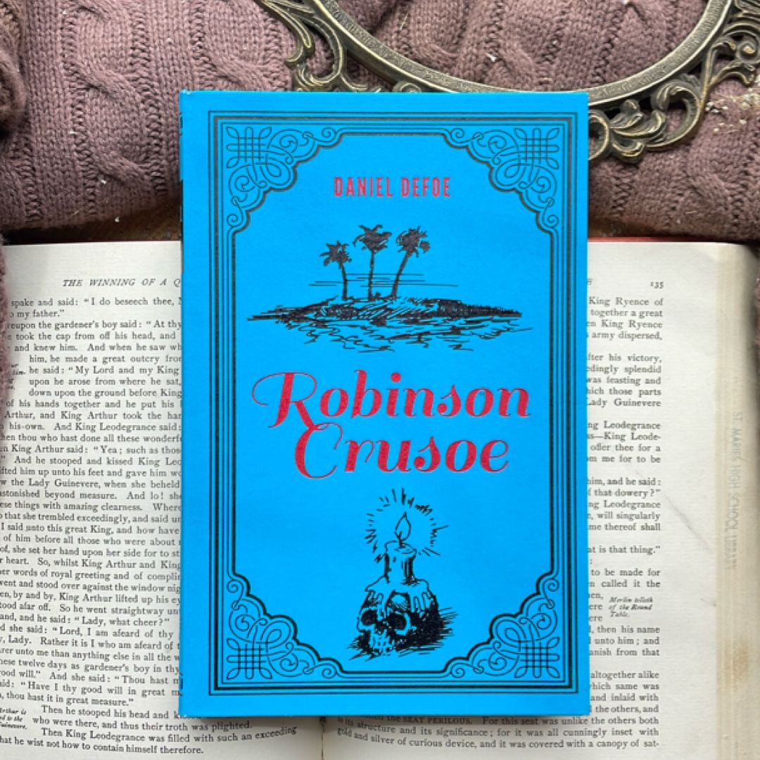 Robinson Crusoe Daniel Defoe Classic Novel, (Deserted Island Shipwreck Tale, Required Literature), Ribbon Page Marker, Perfect for Gifting