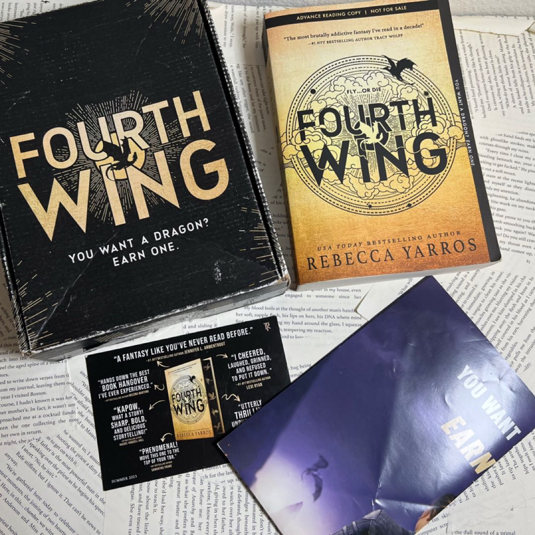 Fourth Wing Fourth Wing Advance Reader Copy ARC w poster & Box Rebecca Yarros