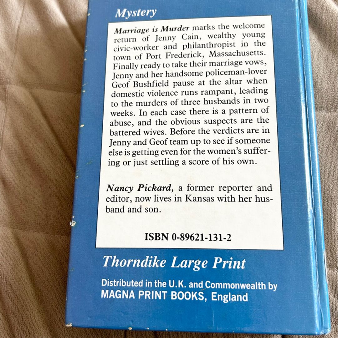 Marriage Is Murder Large Print Ex Lib 3521