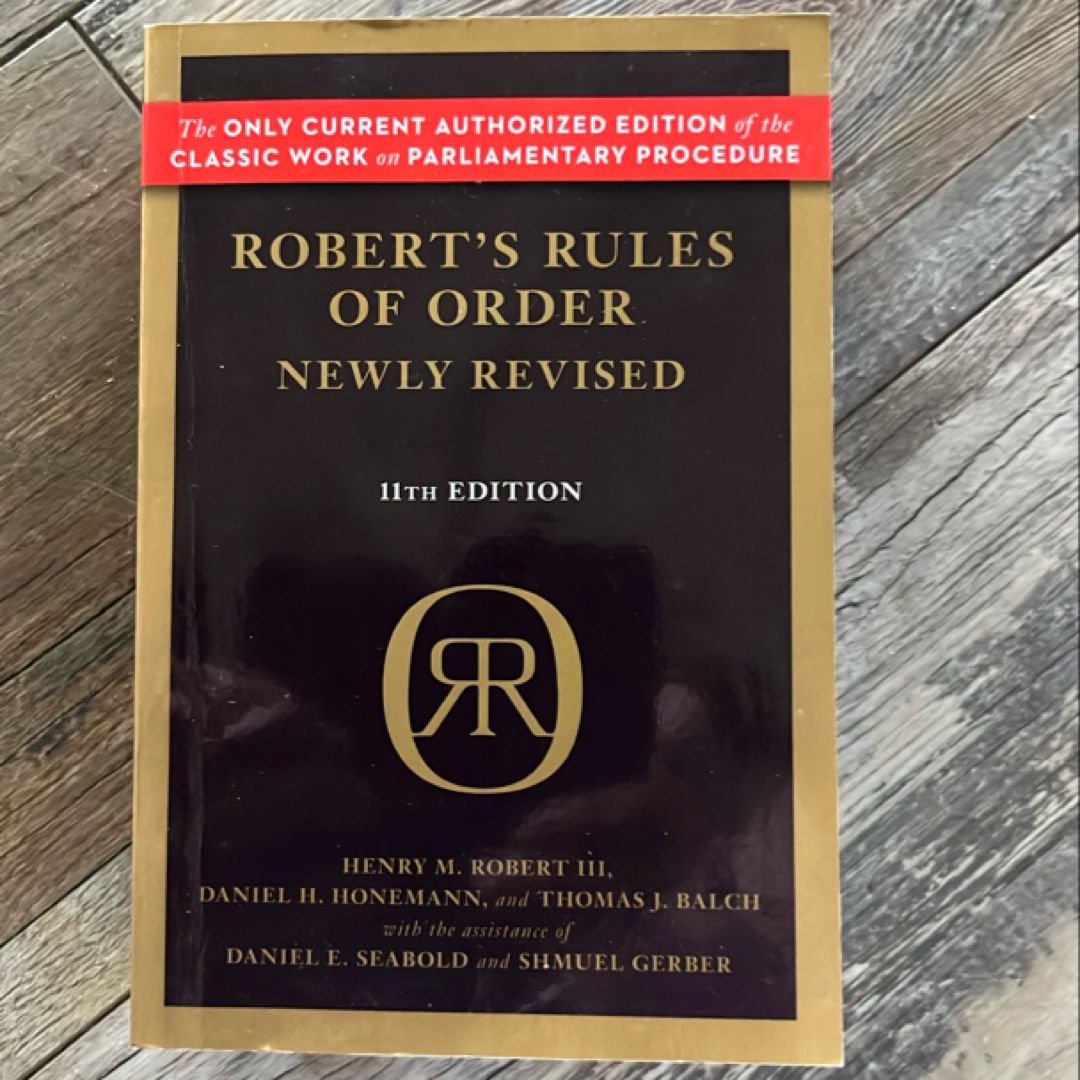 Robert's Rules of Order Newly Revised, 11th Edition