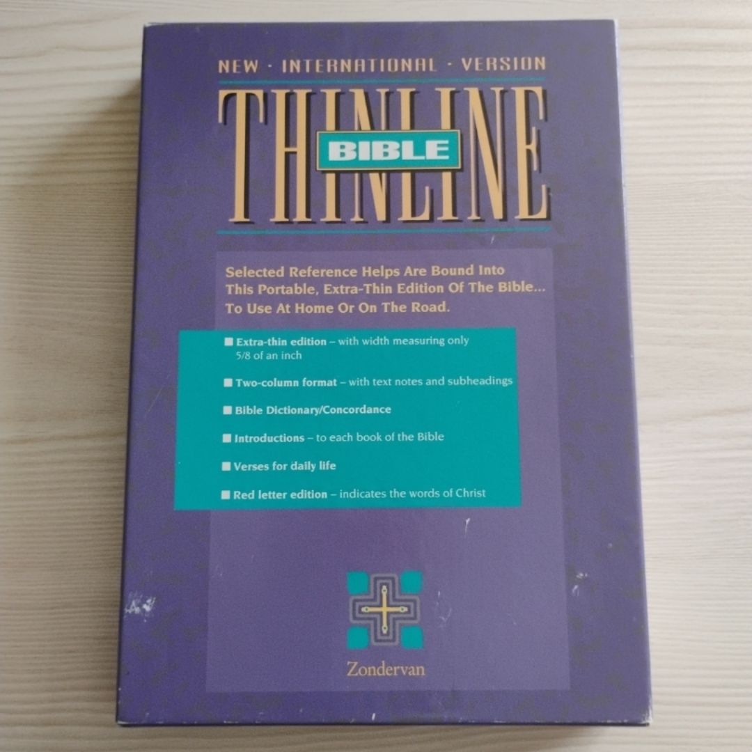 Bible New International Version Thinline Teal Bonded Leather With Box 1991