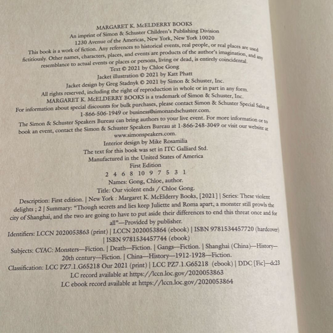 Our Violent Ends (these Violent Delights, Book 2) (owlcrate Exclusive Edition)