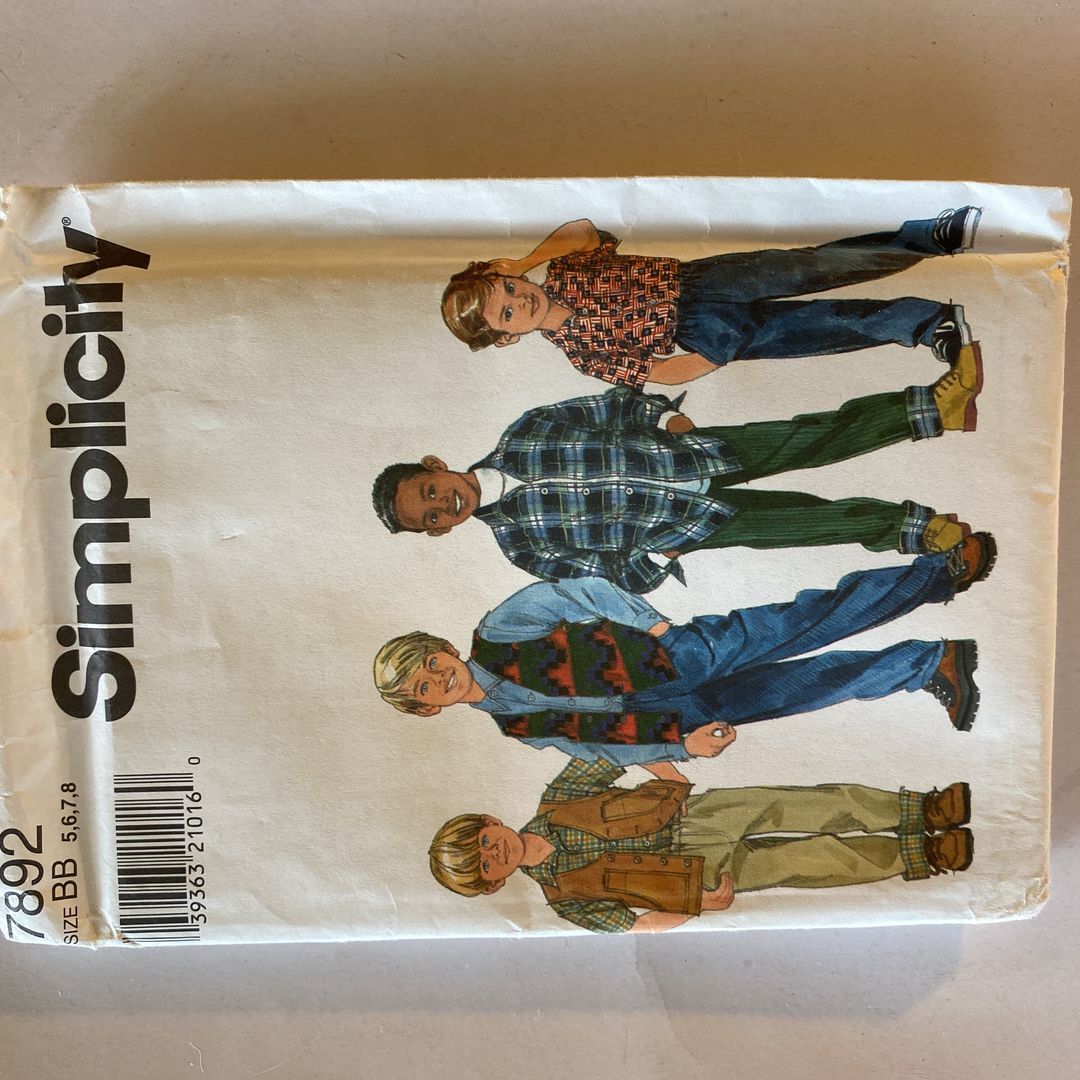 Boys’ Shirt, Vest and Pants Sewing Pattern Size 5 - 8