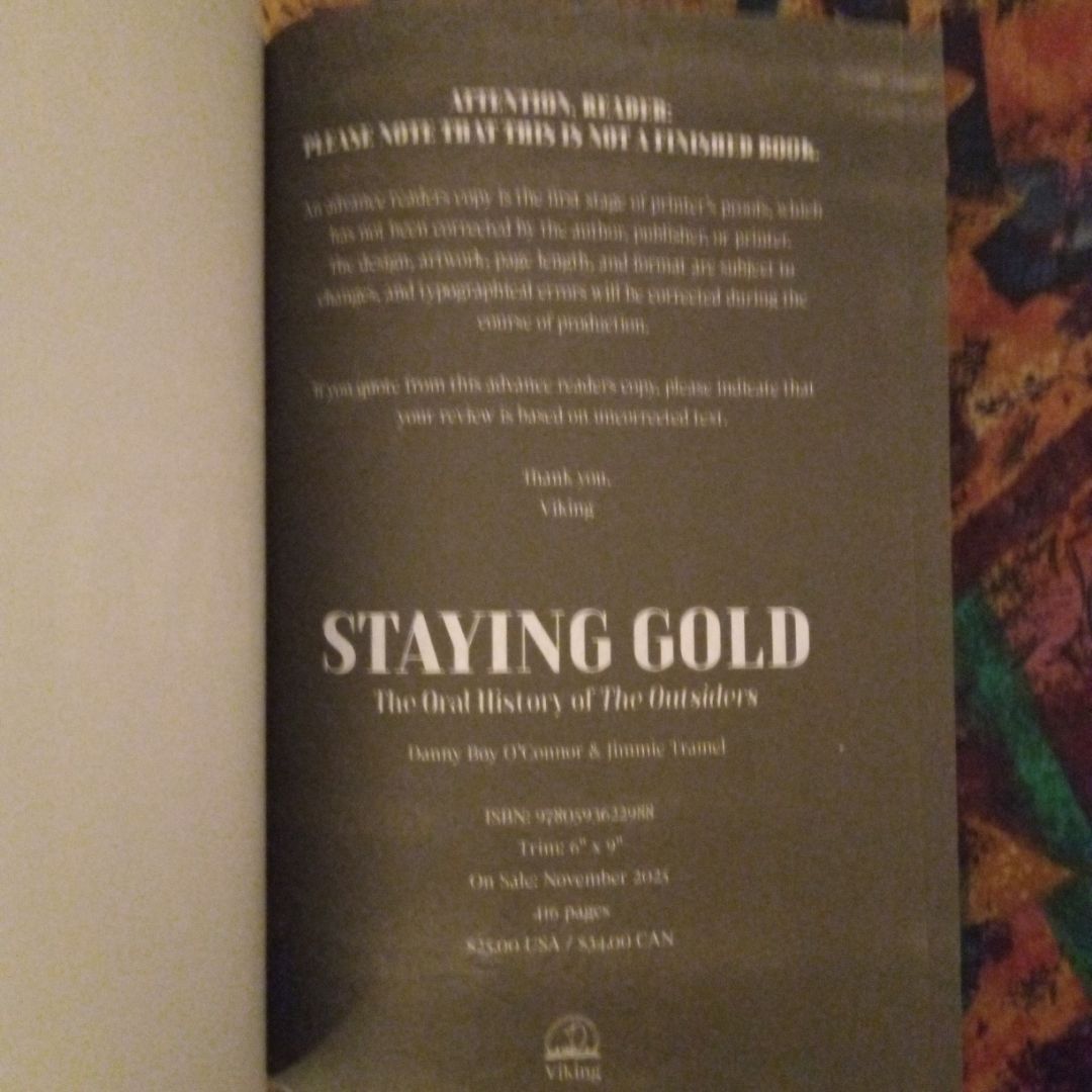 Staying Gold: the Oral History of the Outsiders