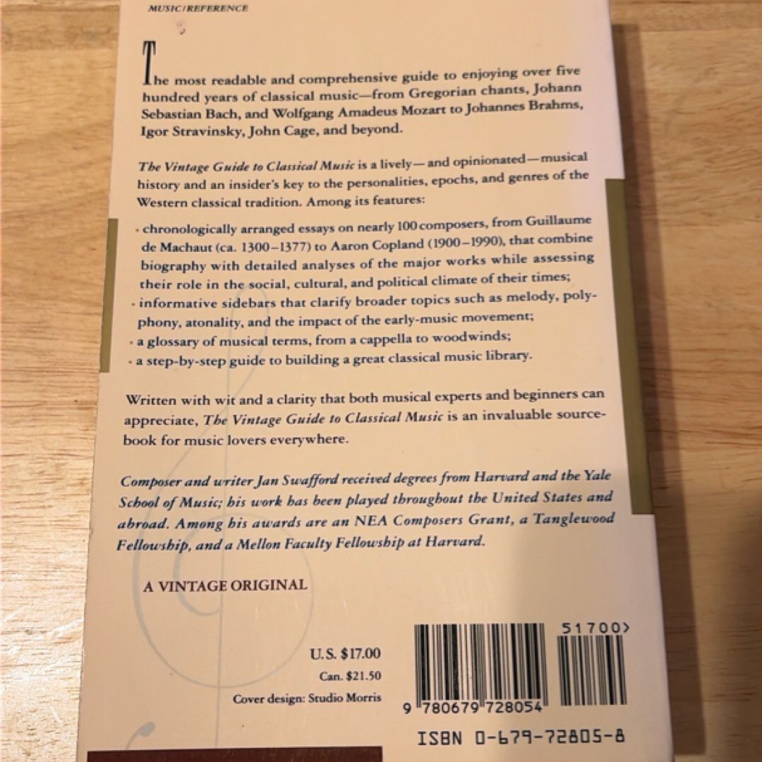 The Vintage Guide to Classical Music by Jan Swafford, Paperback ...