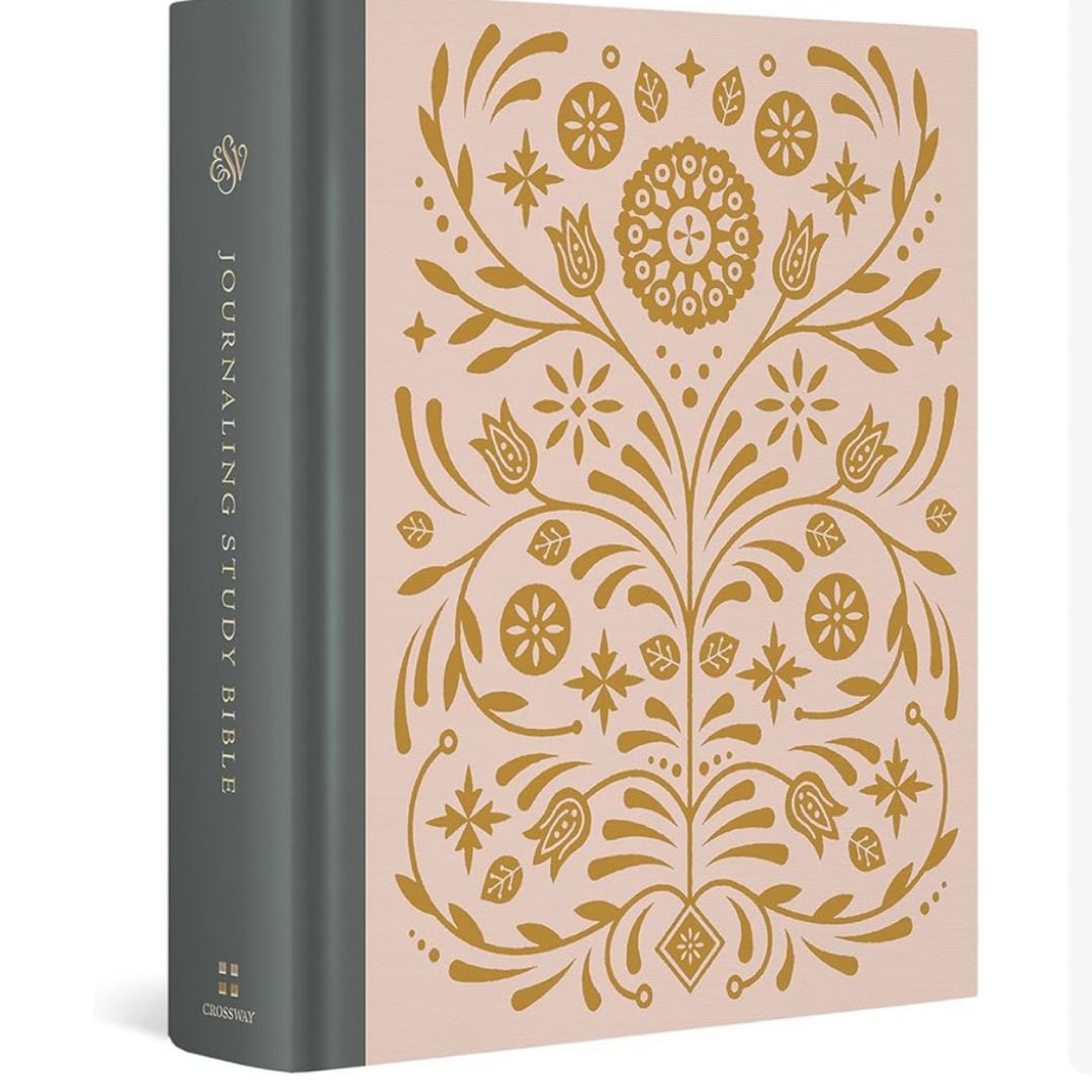 ESV Journaling Study Bible (Cloth over Board, Blush/Ochre, Floral Design)