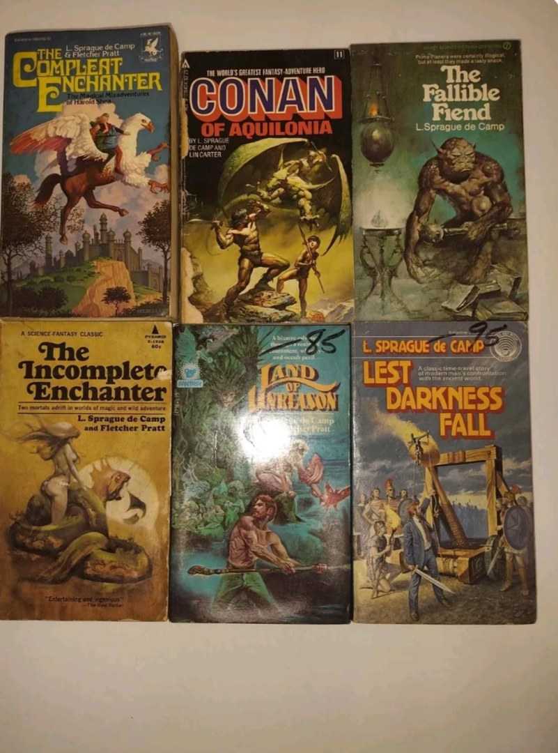 Vintage L. Sprague de Camp Fantasy Lot – Early Print Paperbacks Conan, Enchanter