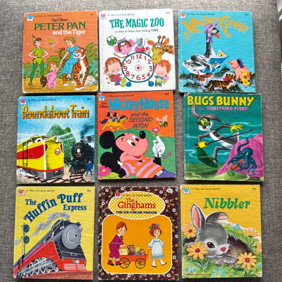 9 Vintage Tell-A-Tale Books