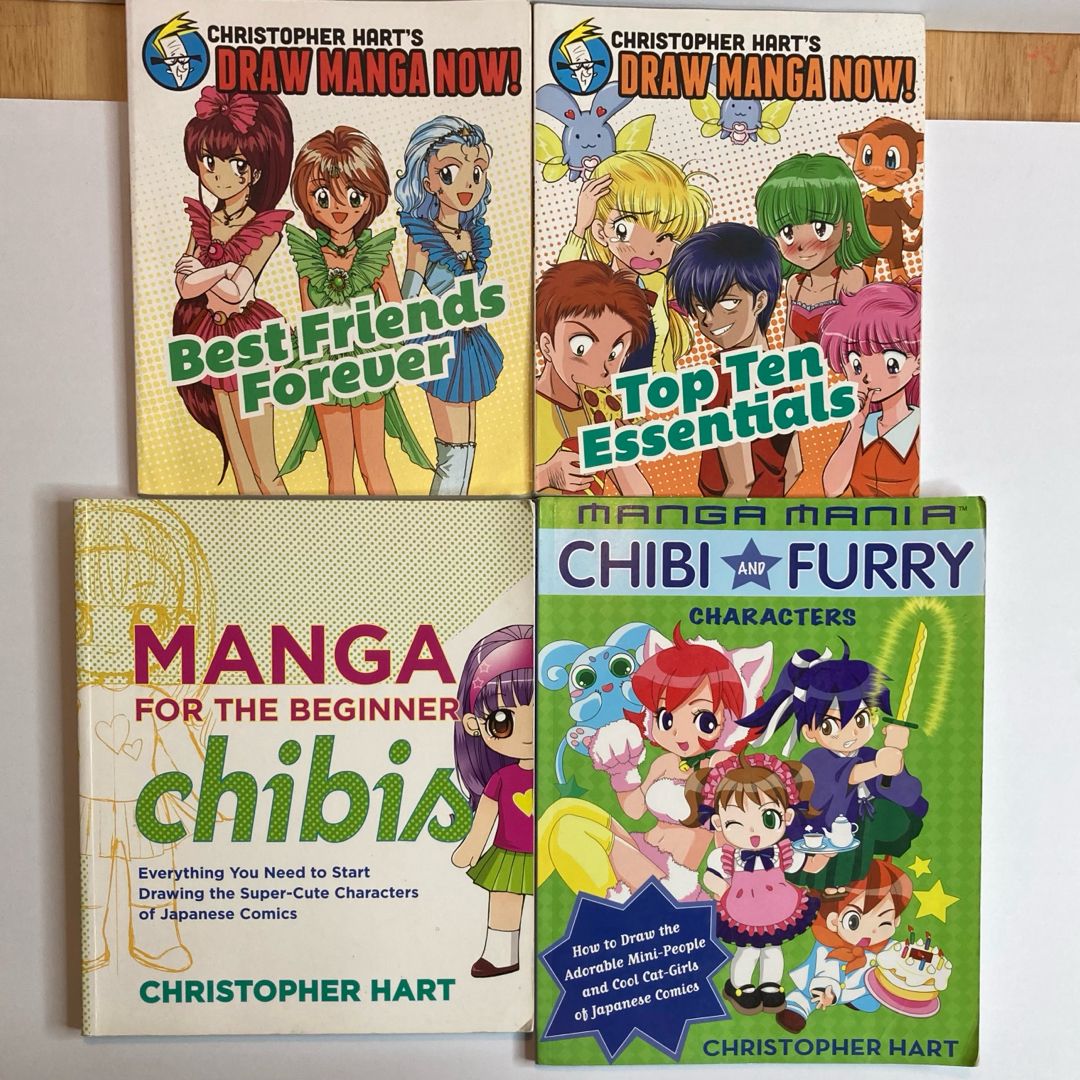 Bundle of 4 Manga Drawing Instruction Books