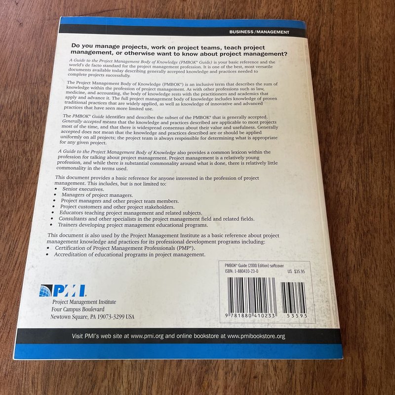 A Guide to the Project Management Body of Knowledge (PMBOK Guide)