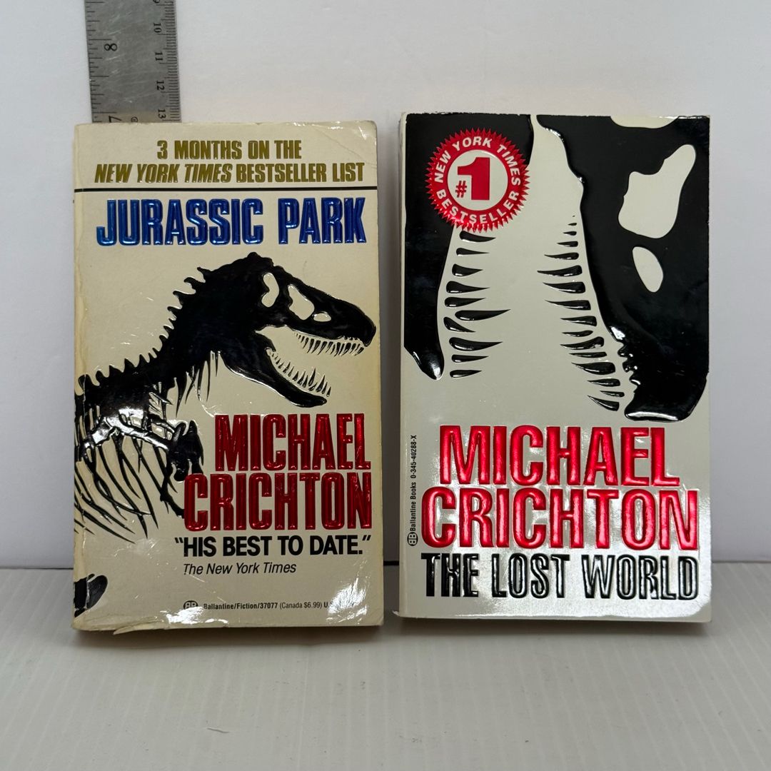 Jurassic Park & The Lost World (1st Ballantine printings MMPB) 