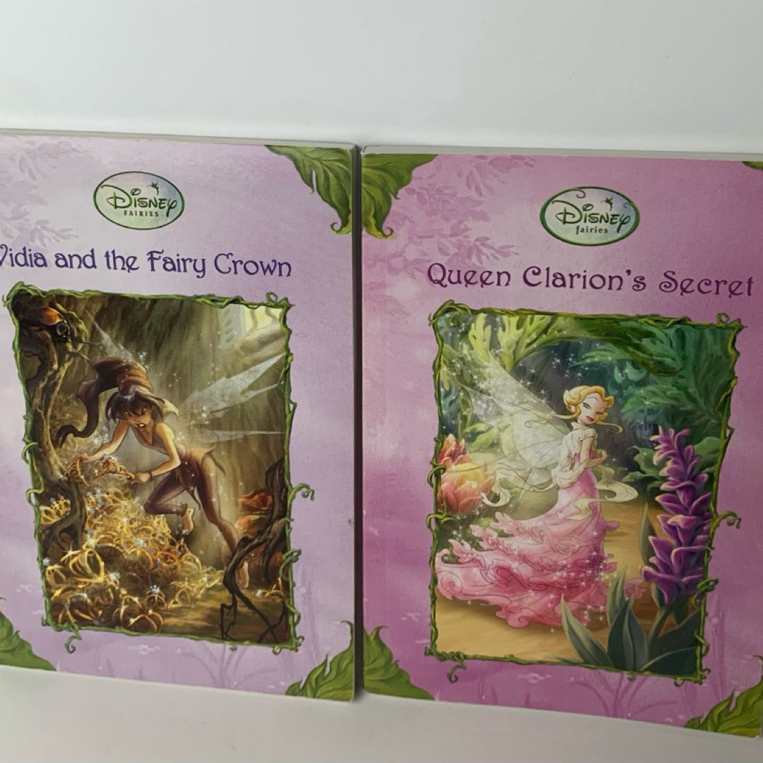 Disney Fairies Book Lot Vidia And The Fairy Crown & Queen Clarion’s Secret