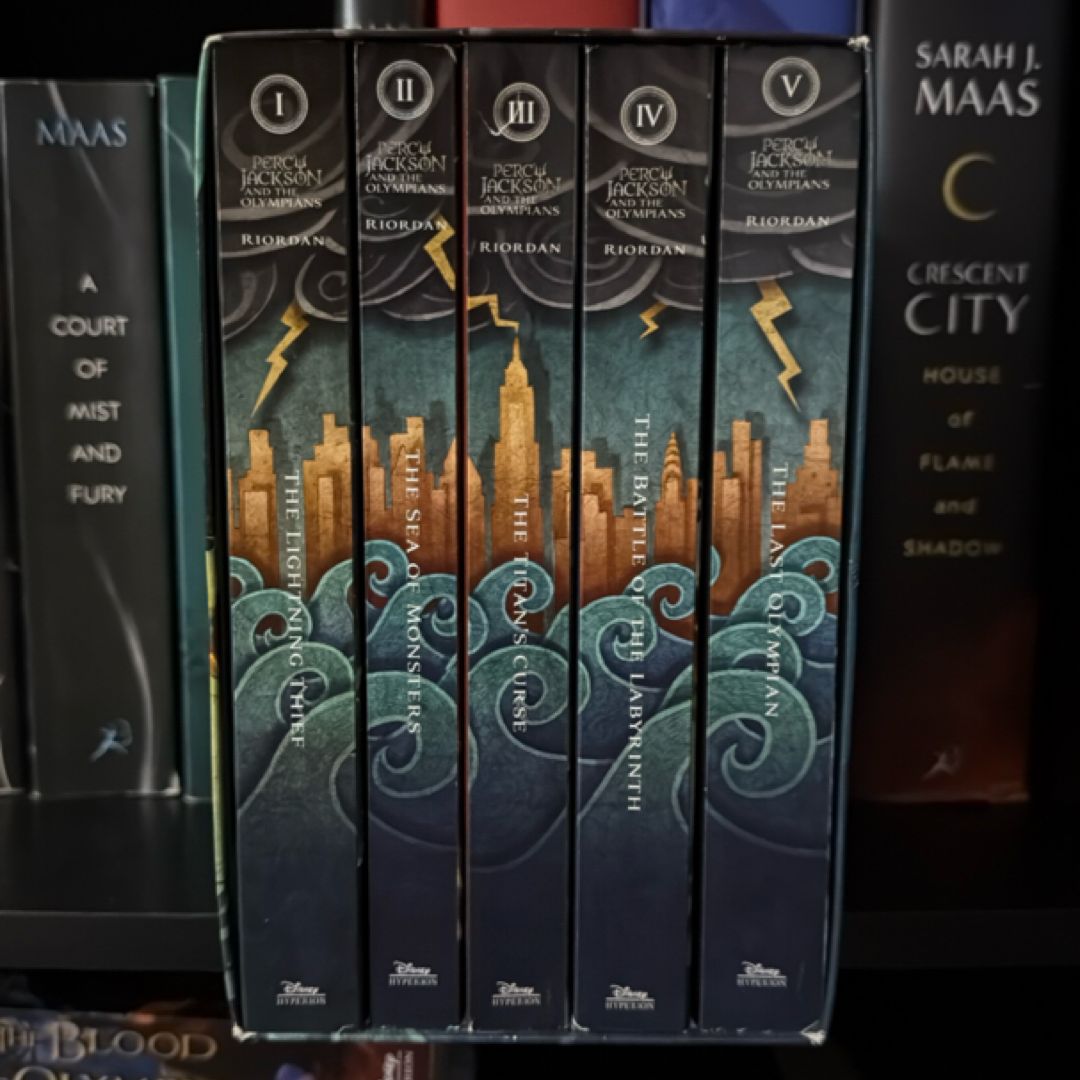 Percy Jackson and the Olympians 5 Book Paperback Boxed Set (new Covers W/poster)