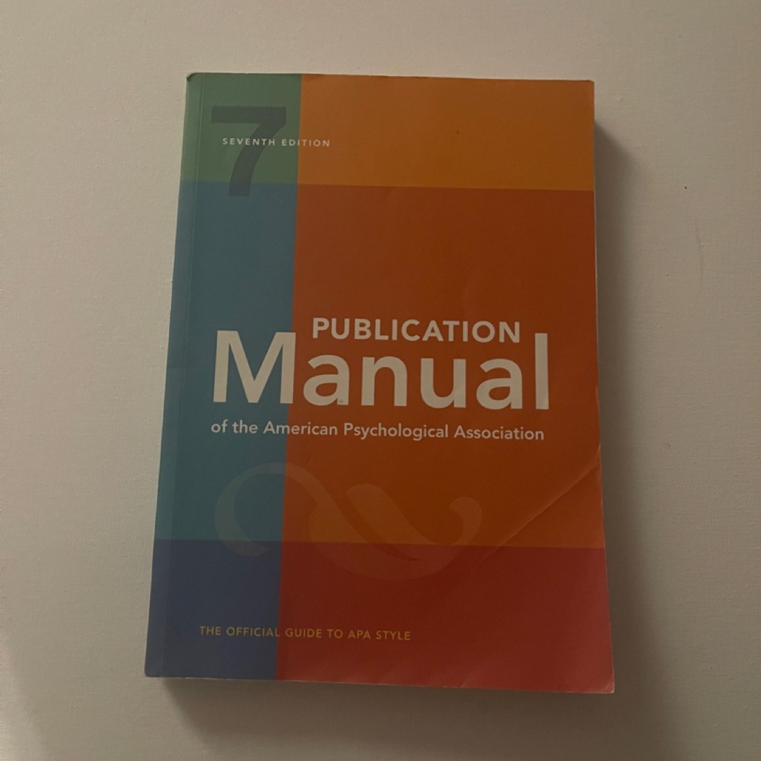 Publication Manual of the American Psychological Association