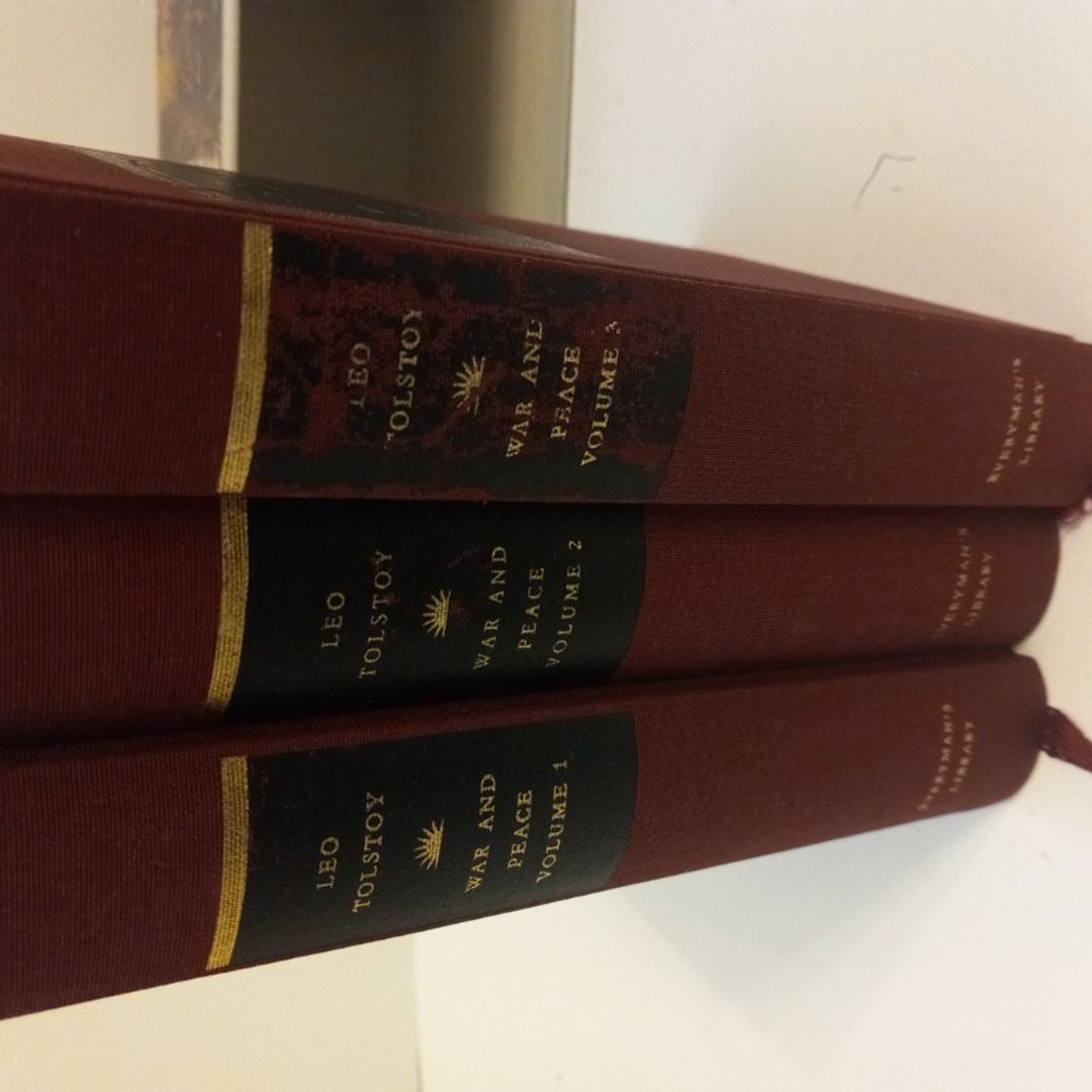 War and Peace by Leo Tolstoy Everyman's Library, 3 Volumes in